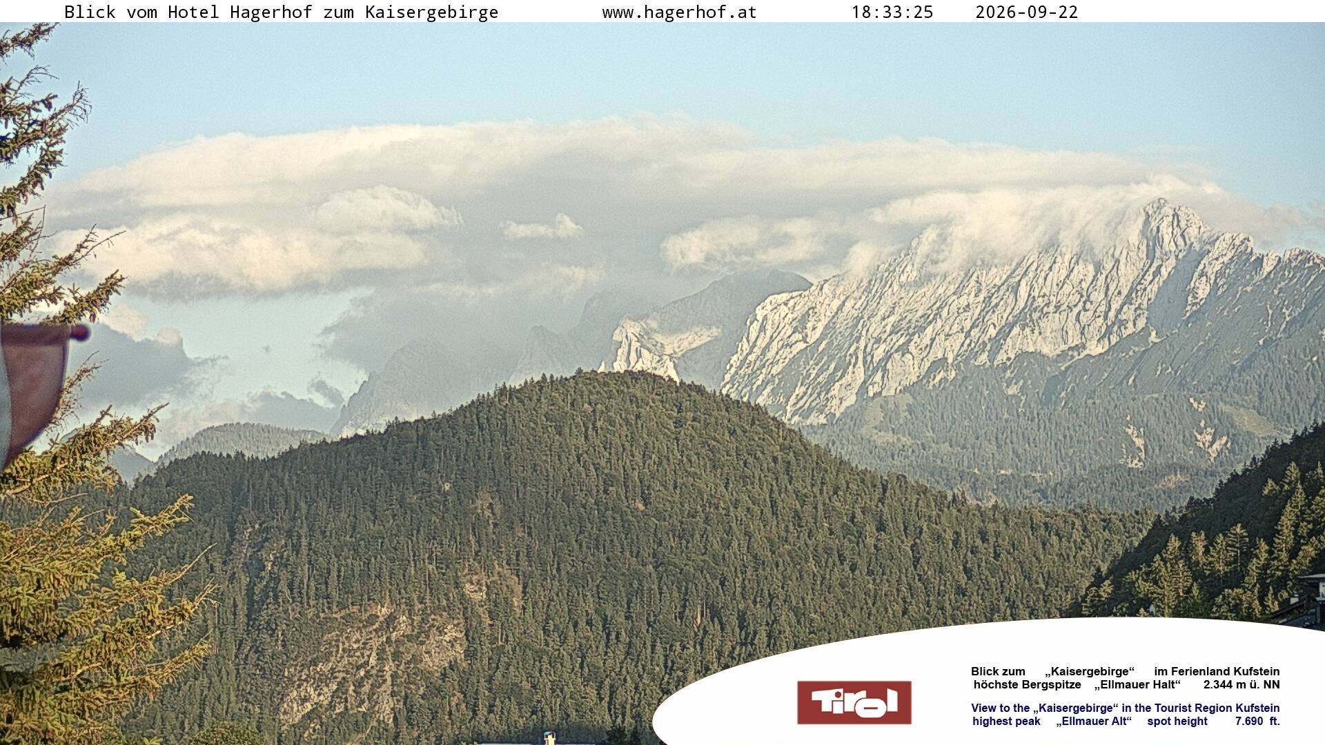 Archiv Foto Webcam Blick aufs Kaisergebirge