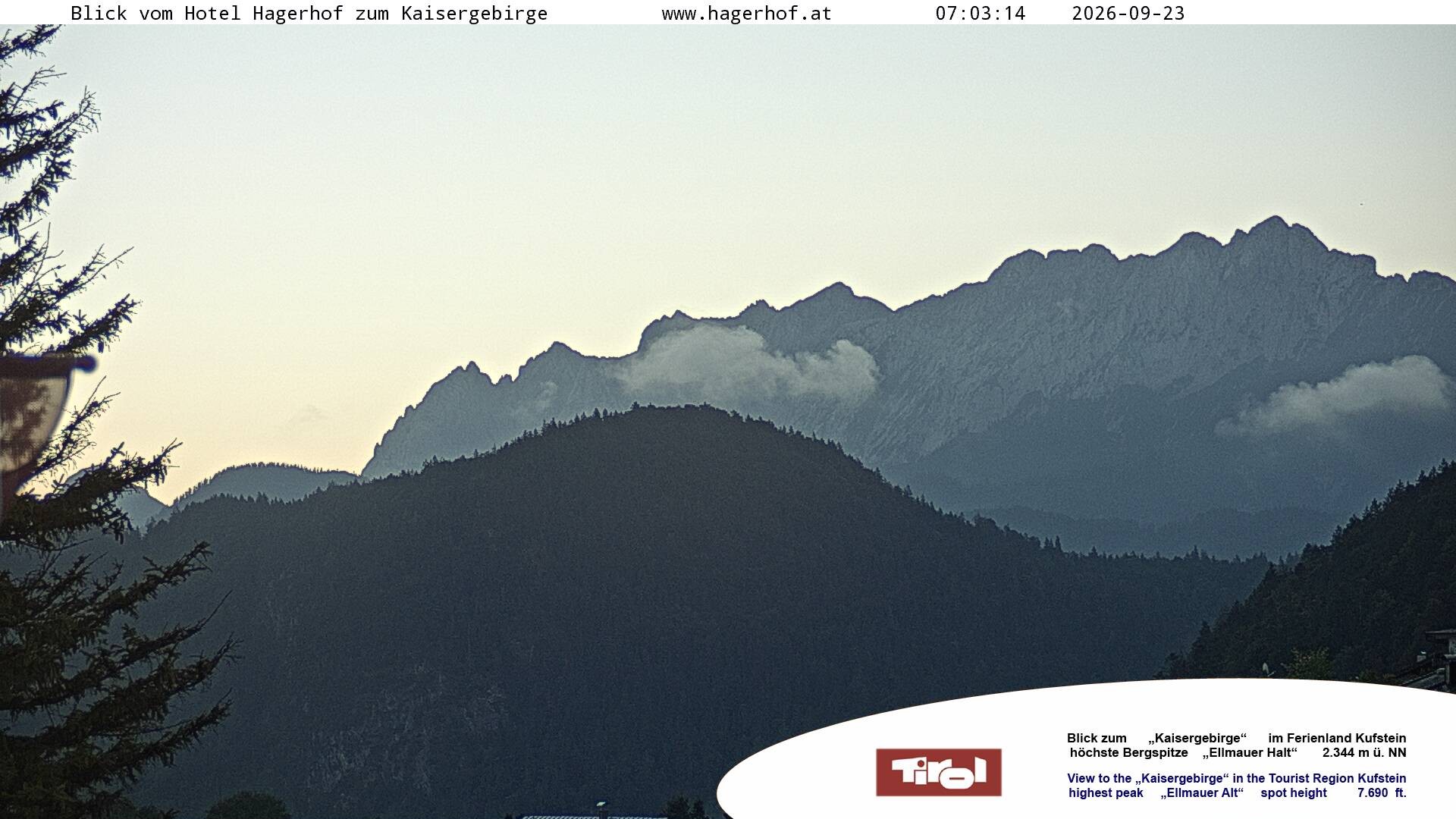 Archiv Foto Webcam Blick aufs Kaisergebirge