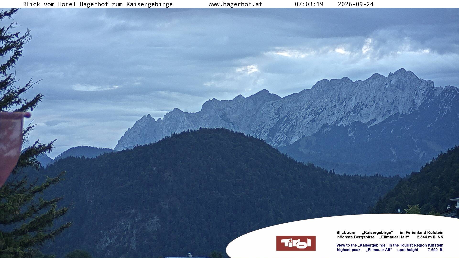 Archiv Foto Webcam Blick aufs Kaisergebirge