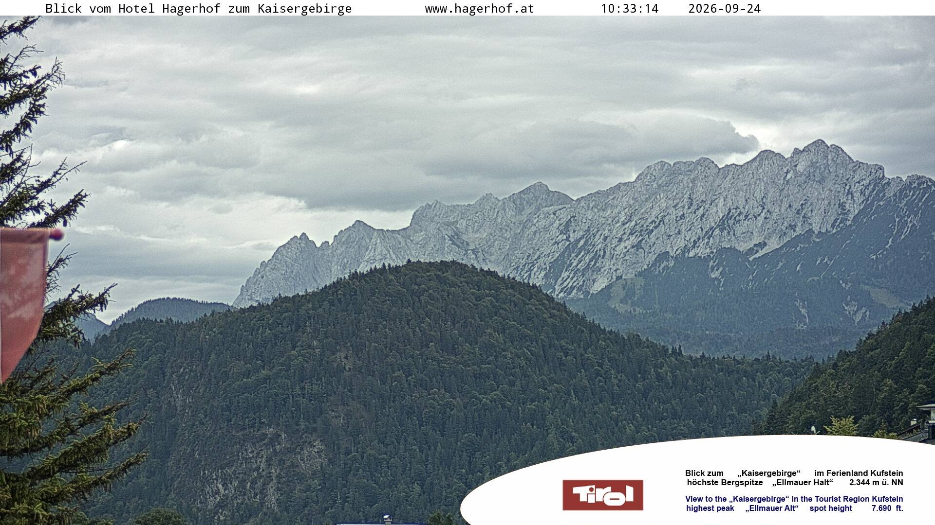 Archiv Foto Webcam Blick aufs Kaisergebirge