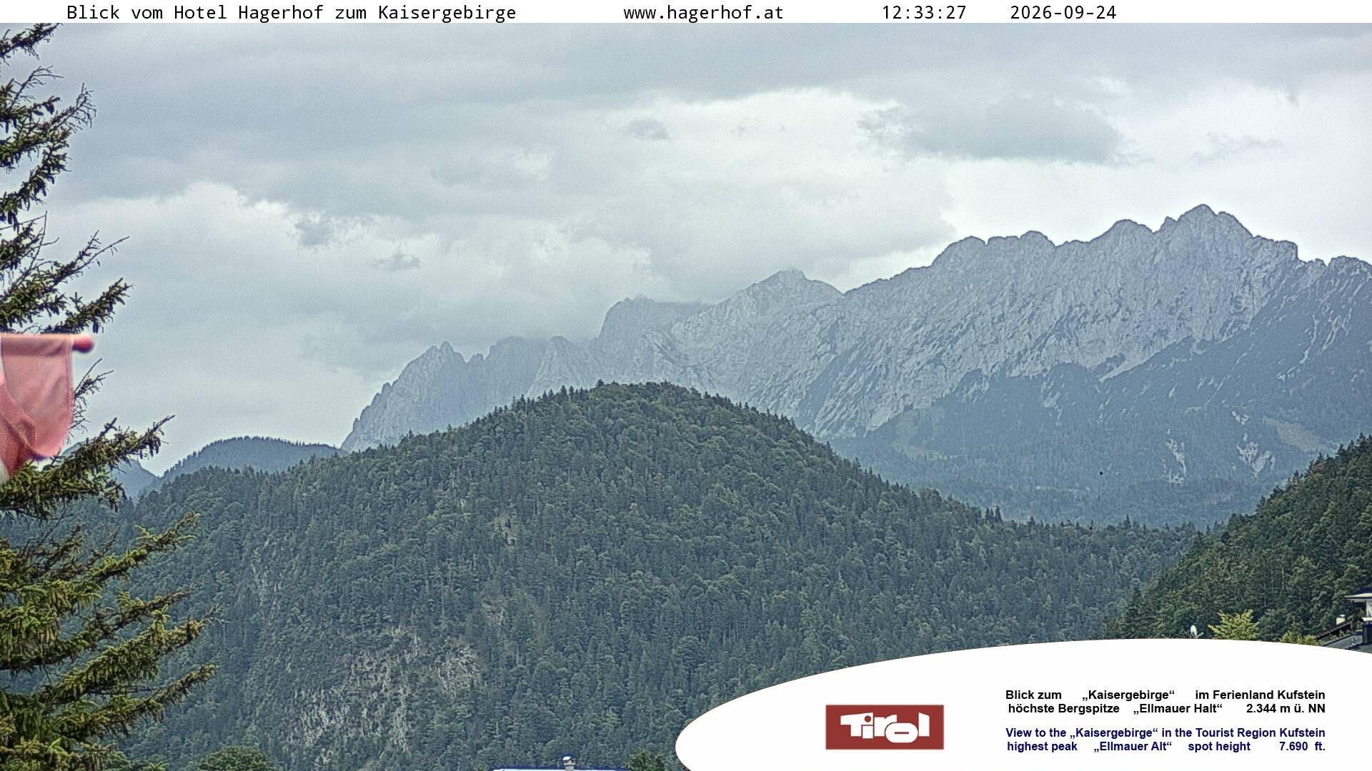 Archiv Foto Webcam Blick aufs Kaisergebirge