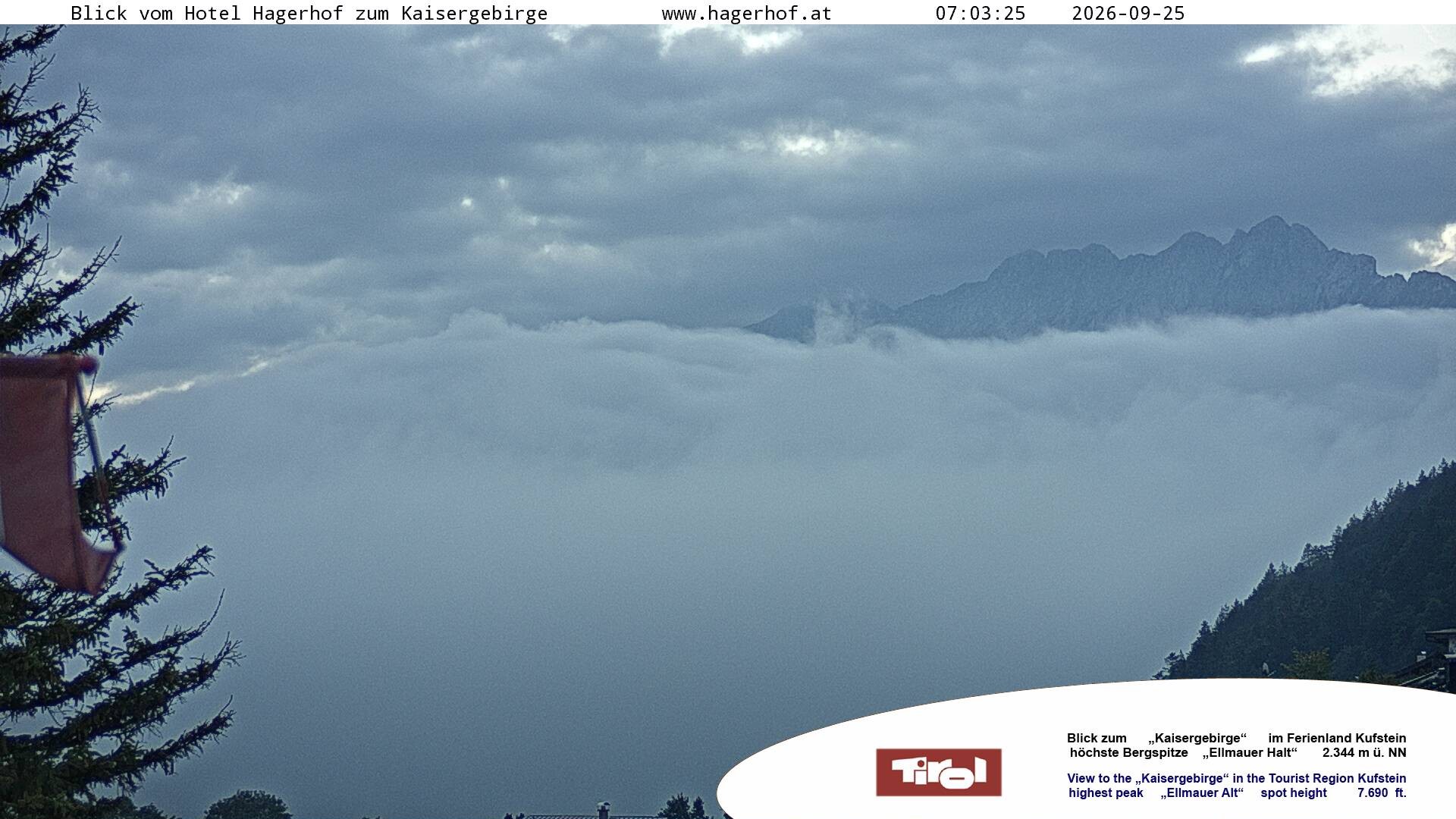 Archived image Webcam View to Kaisergebirge