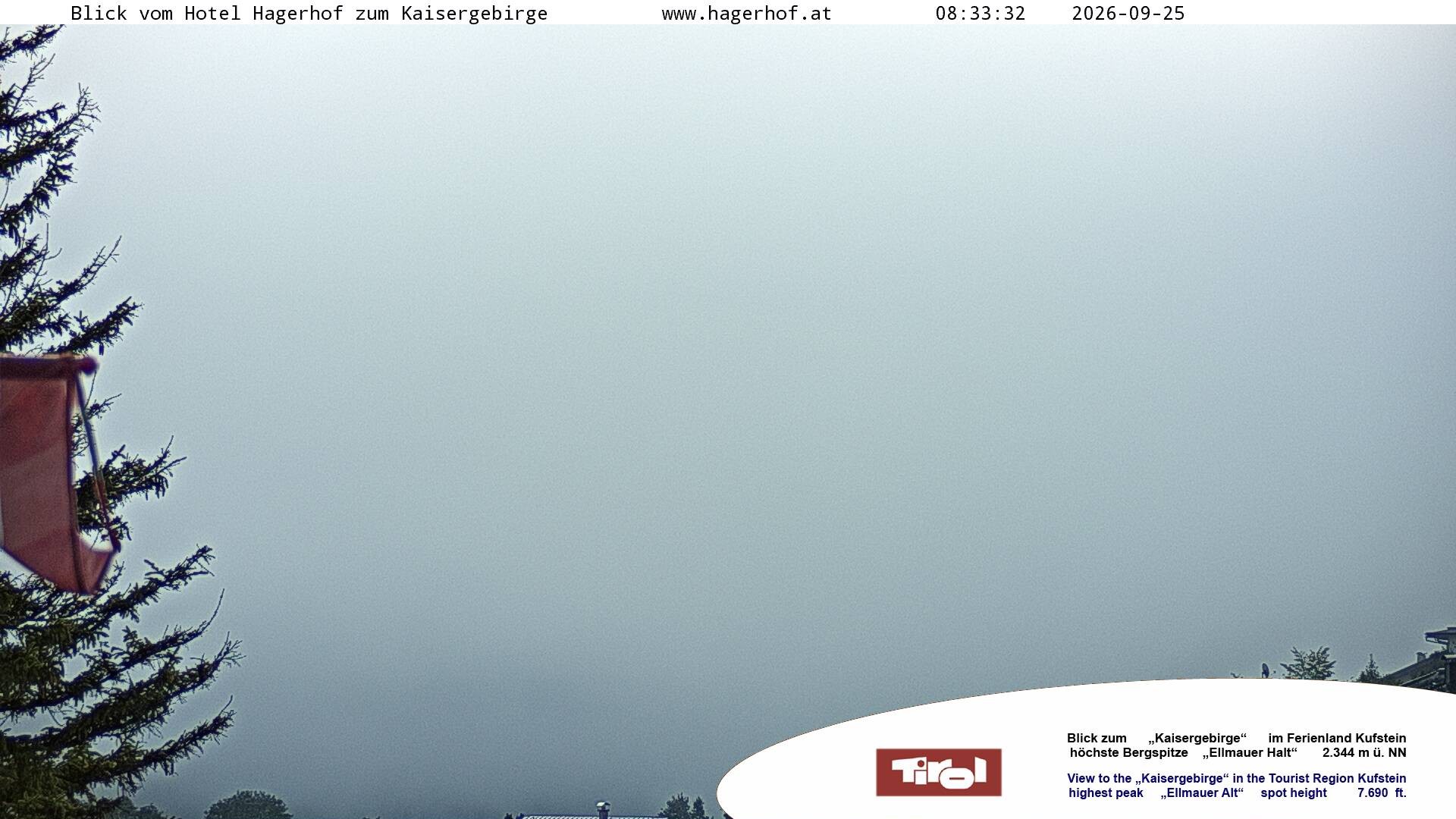 Archived image Webcam View to Kaisergebirge