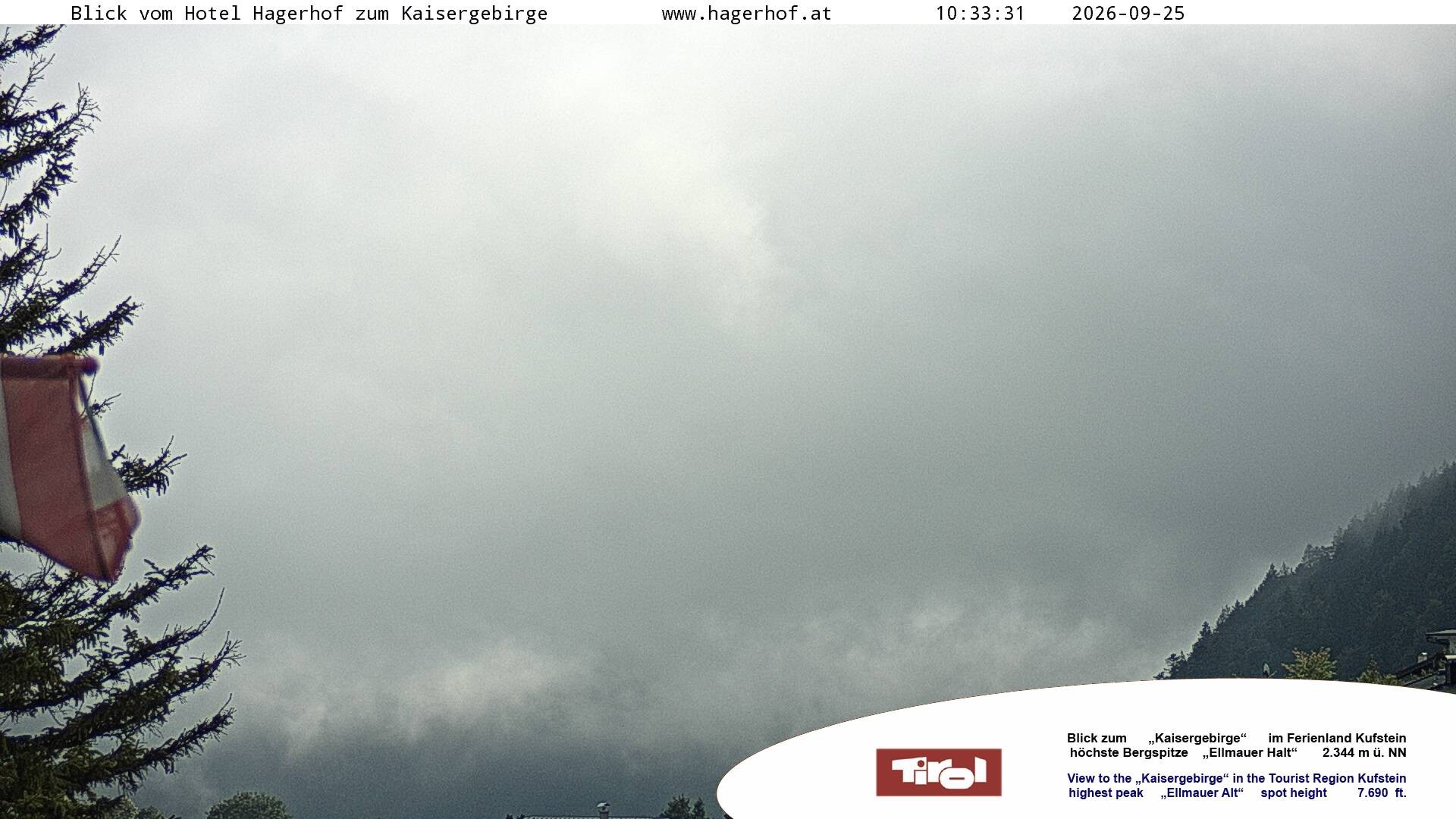 Archiv Foto Webcam Blick aufs Kaisergebirge