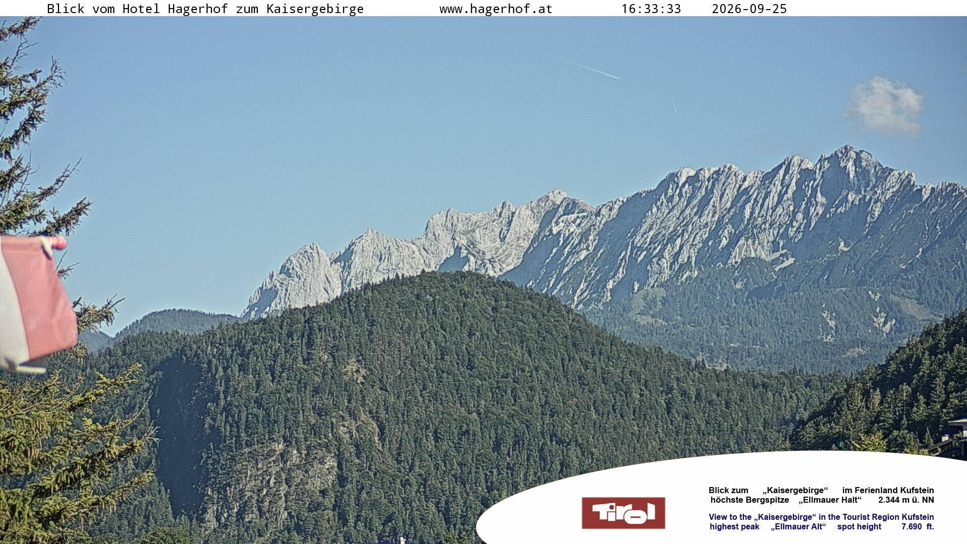 Archiv Foto Webcam Blick aufs Kaisergebirge
