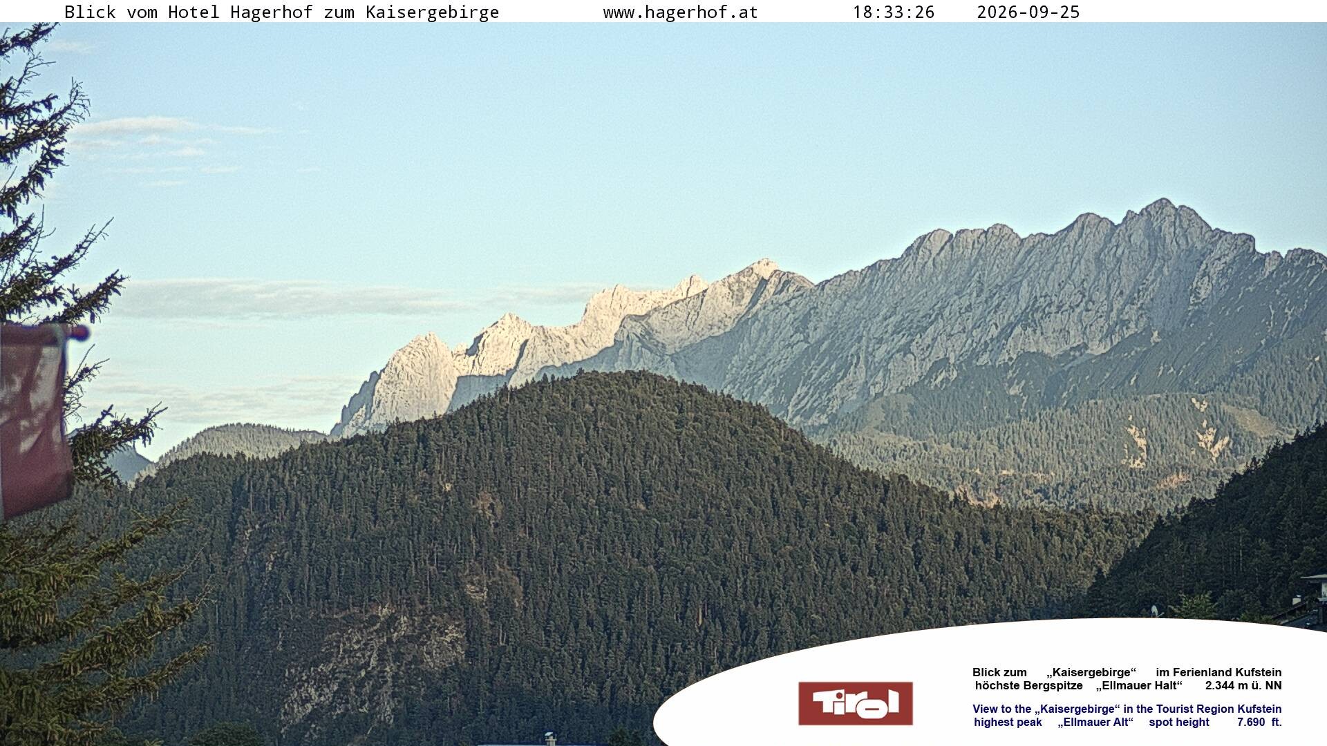 Archiv Foto Webcam Blick aufs Kaisergebirge