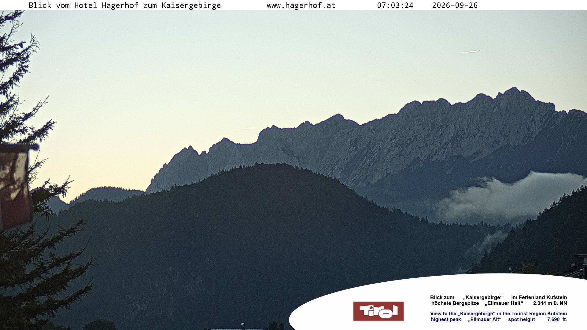 Archiv Foto Webcam Blick aufs Kaisergebirge