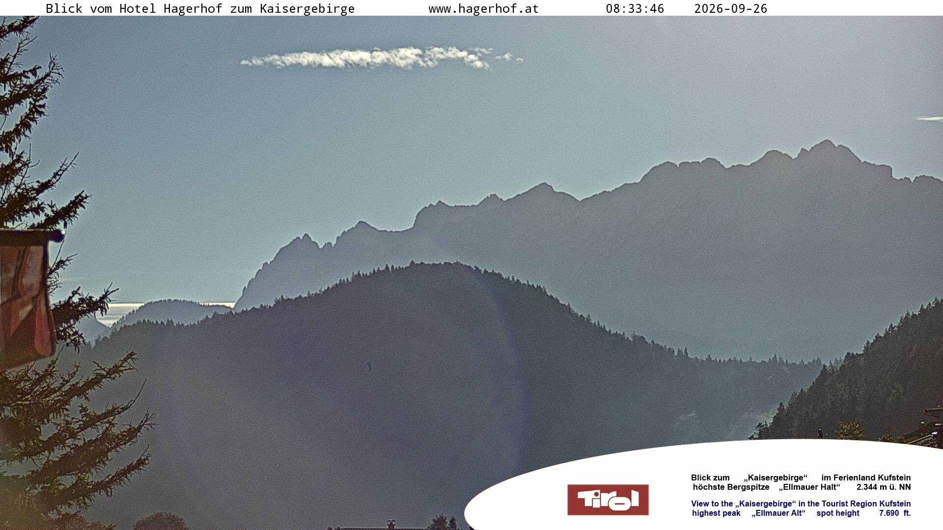 Archiv Foto Webcam Blick aufs Kaisergebirge