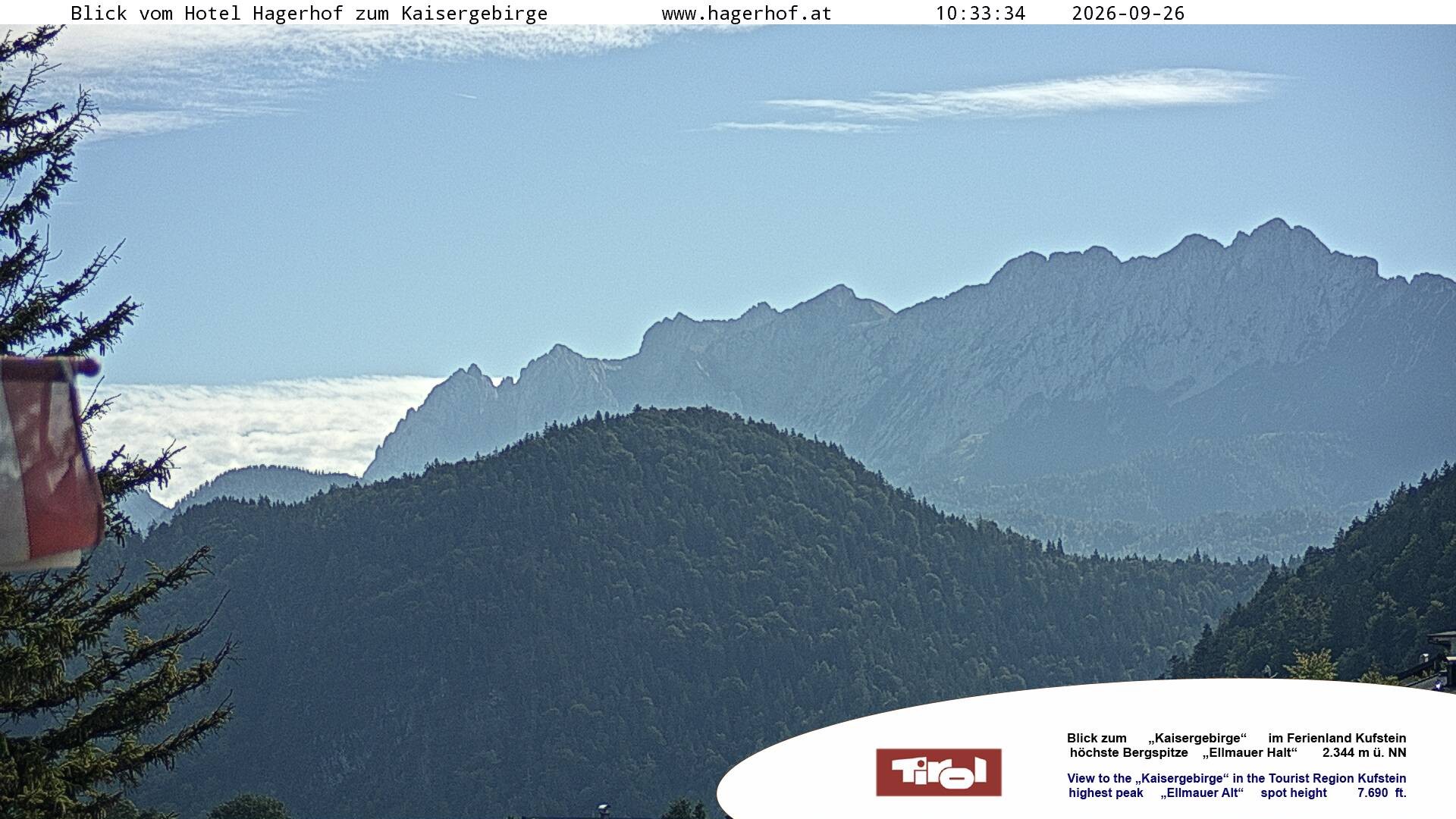 Archiv Foto Webcam Blick aufs Kaisergebirge