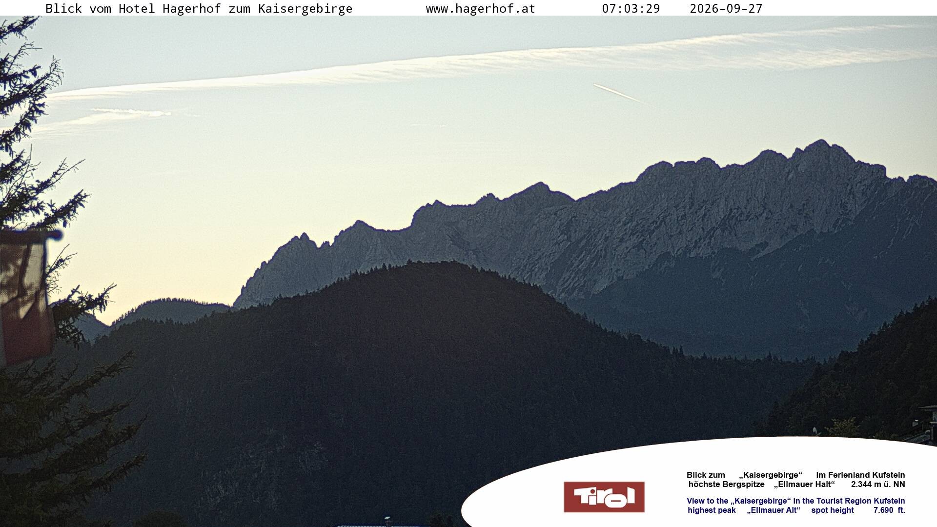 Archiv Foto Webcam Blick aufs Kaisergebirge