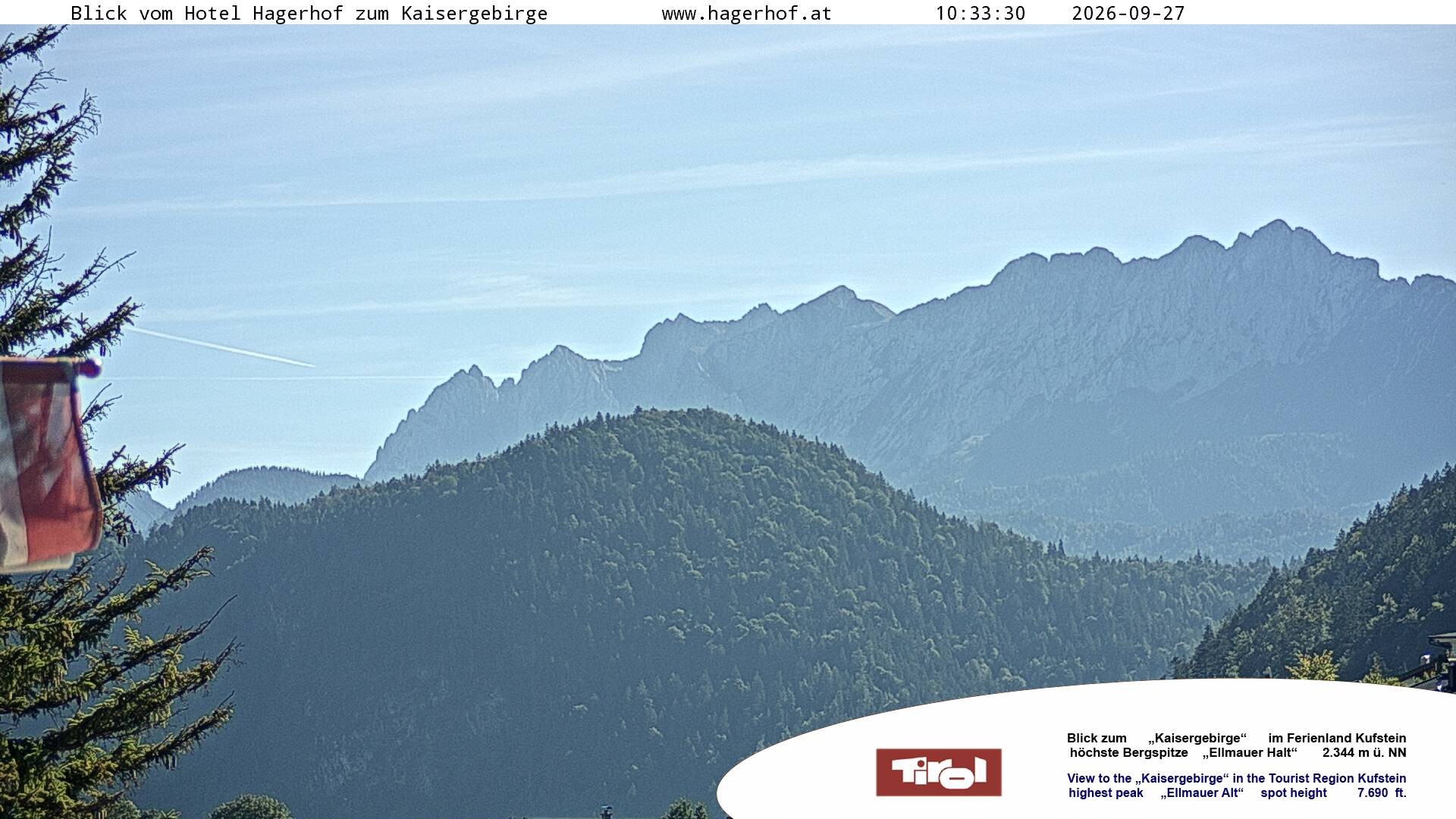 Archiv Foto Webcam Blick aufs Kaisergebirge