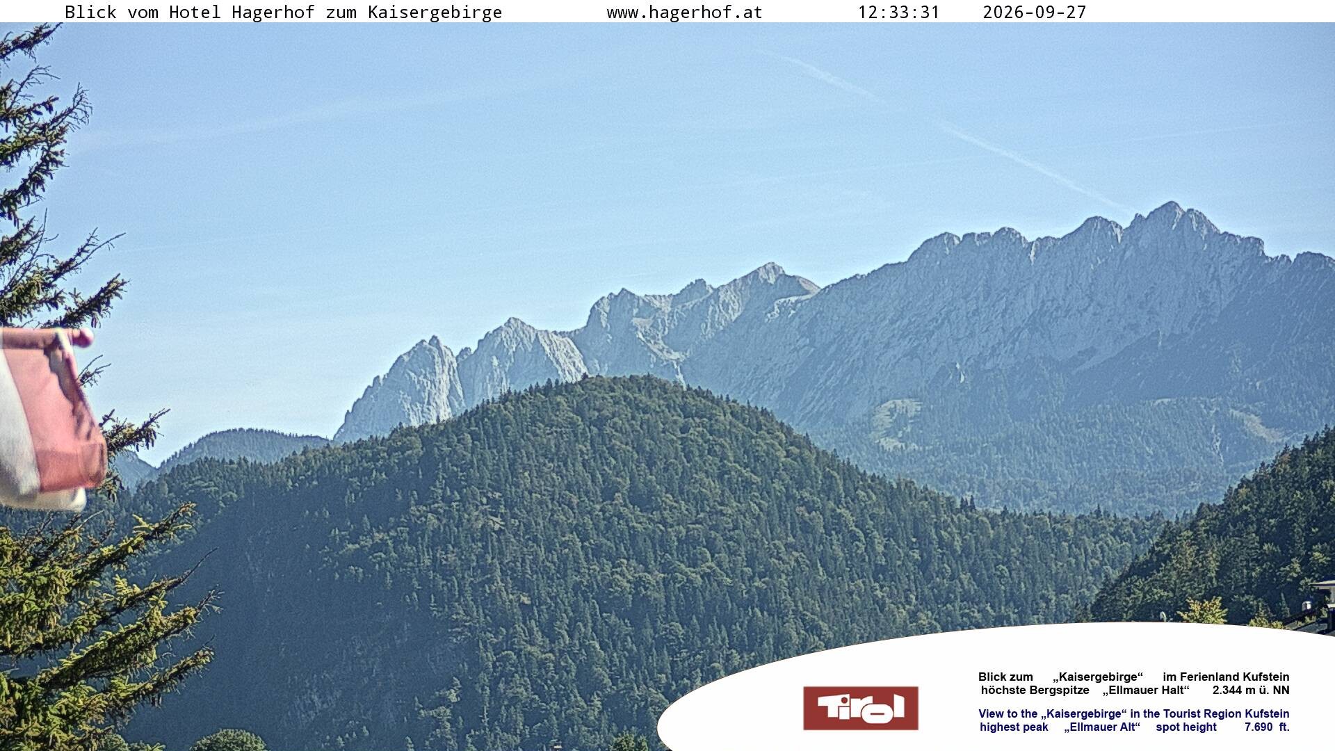 Archiv Foto Webcam Blick aufs Kaisergebirge