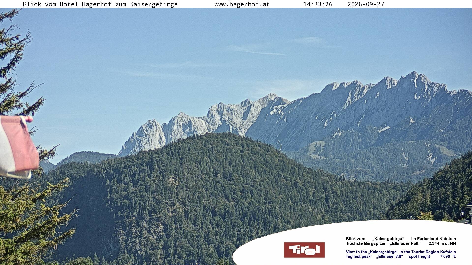 Archiv Foto Webcam Blick aufs Kaisergebirge