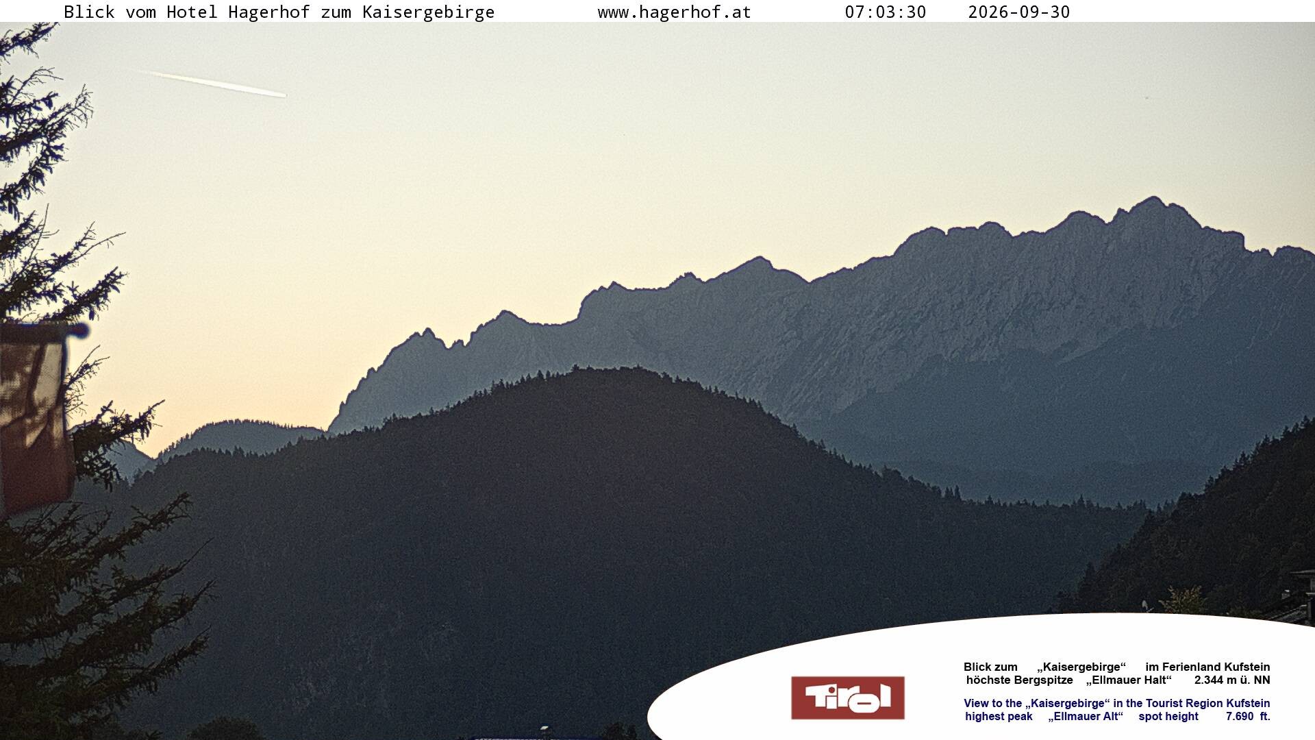 Archiv Foto Webcam Blick aufs Kaisergebirge