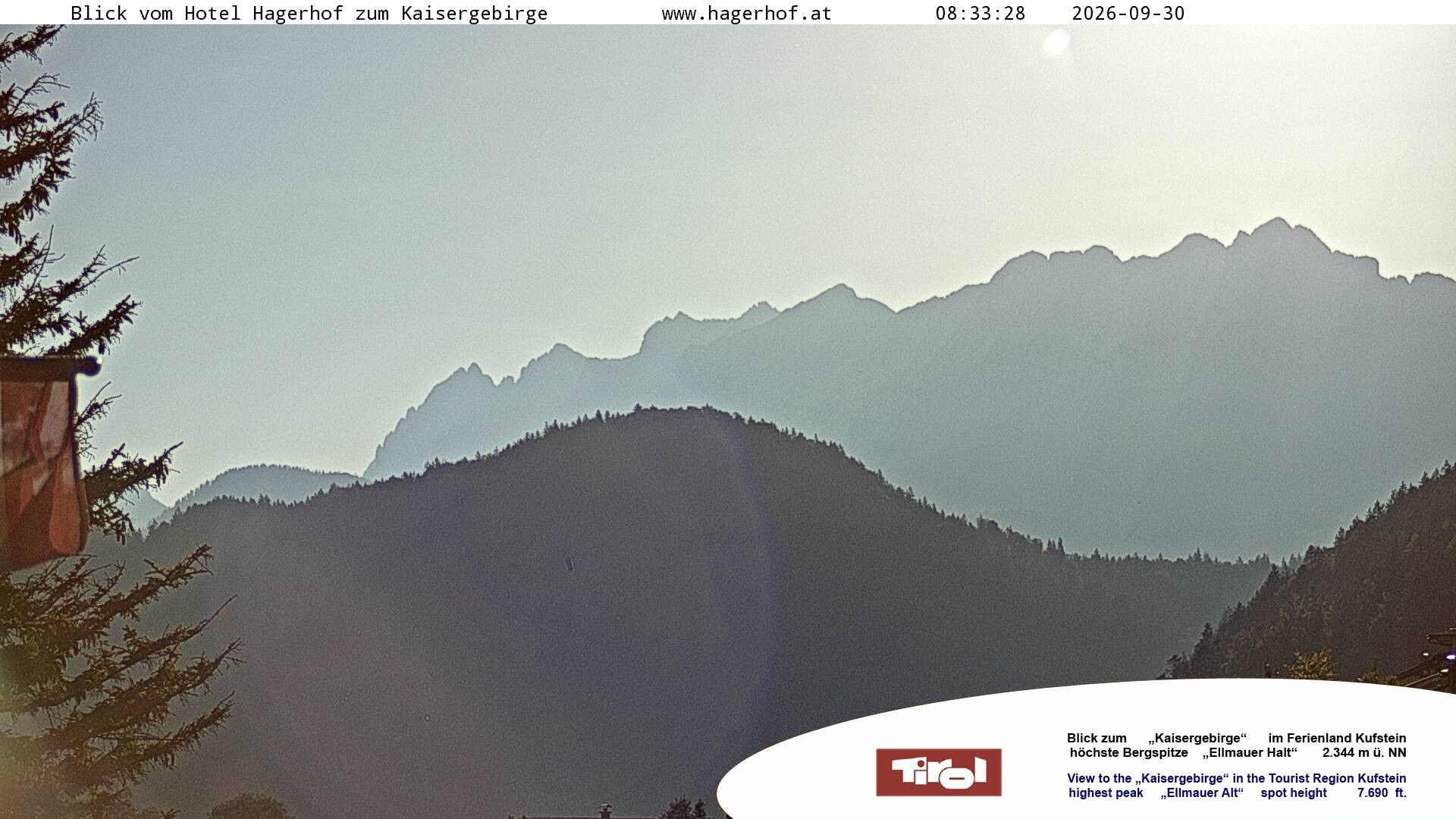 Archiv Foto Webcam Blick aufs Kaisergebirge