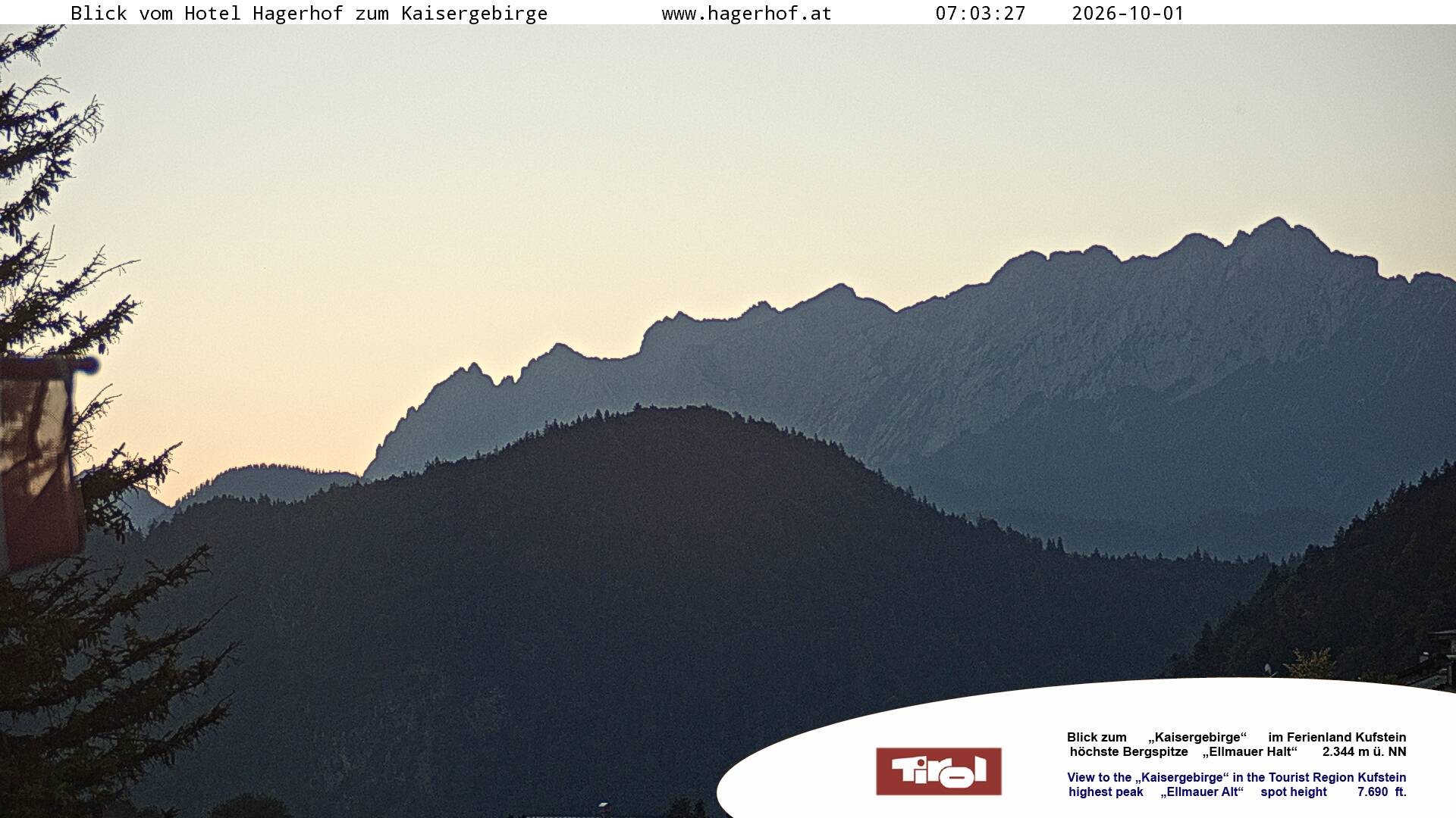 Archiv Foto Webcam Blick aufs Kaisergebirge