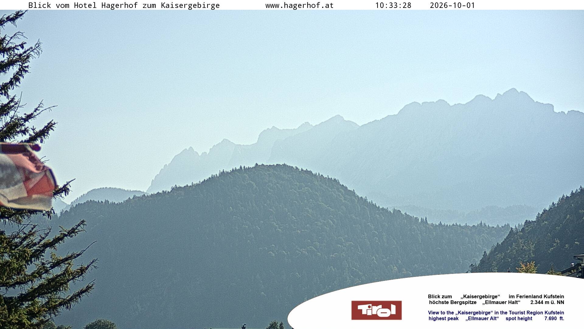 Archiv Foto Webcam Blick aufs Kaisergebirge