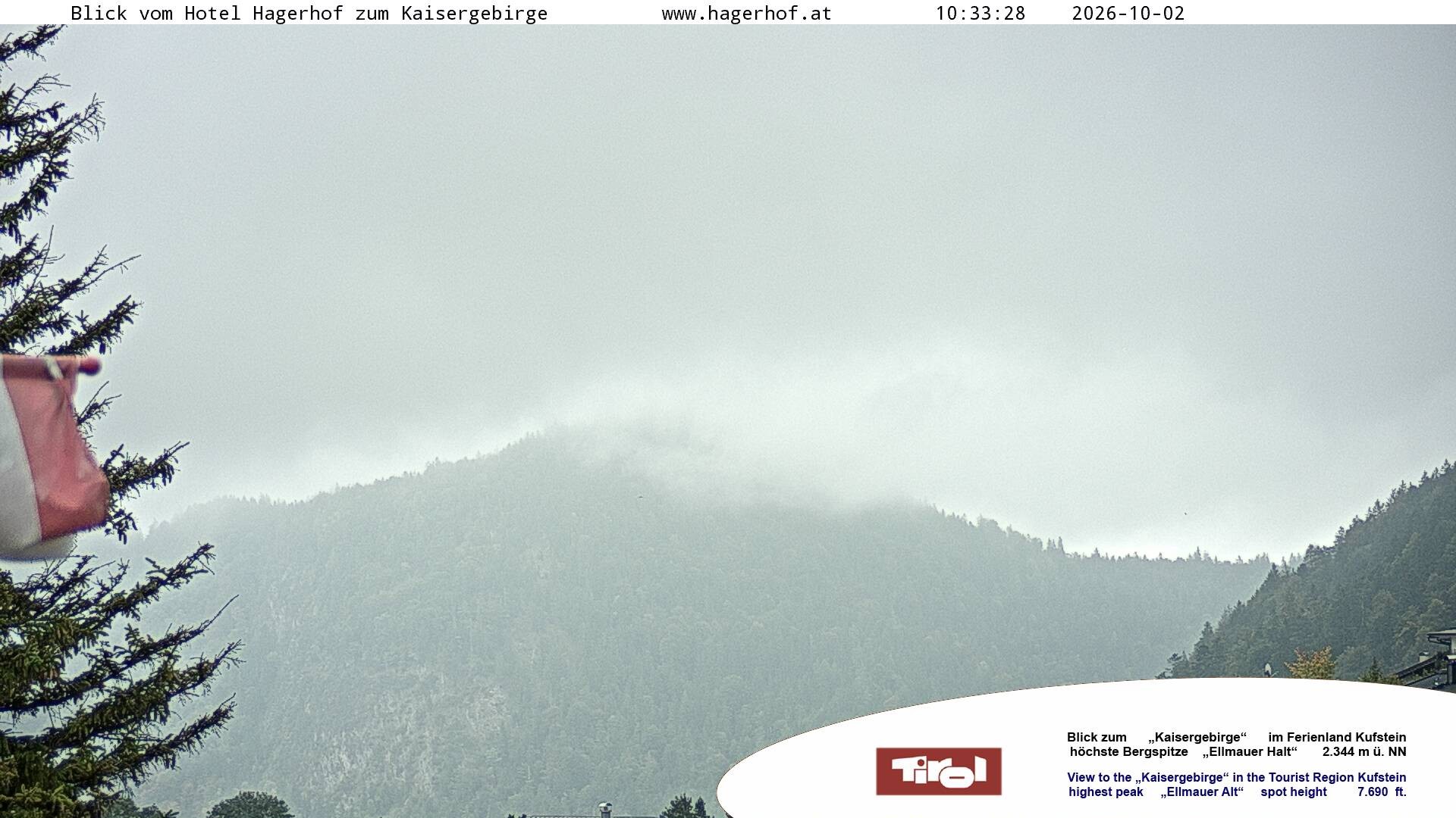Archiv Foto Webcam Blick aufs Kaisergebirge