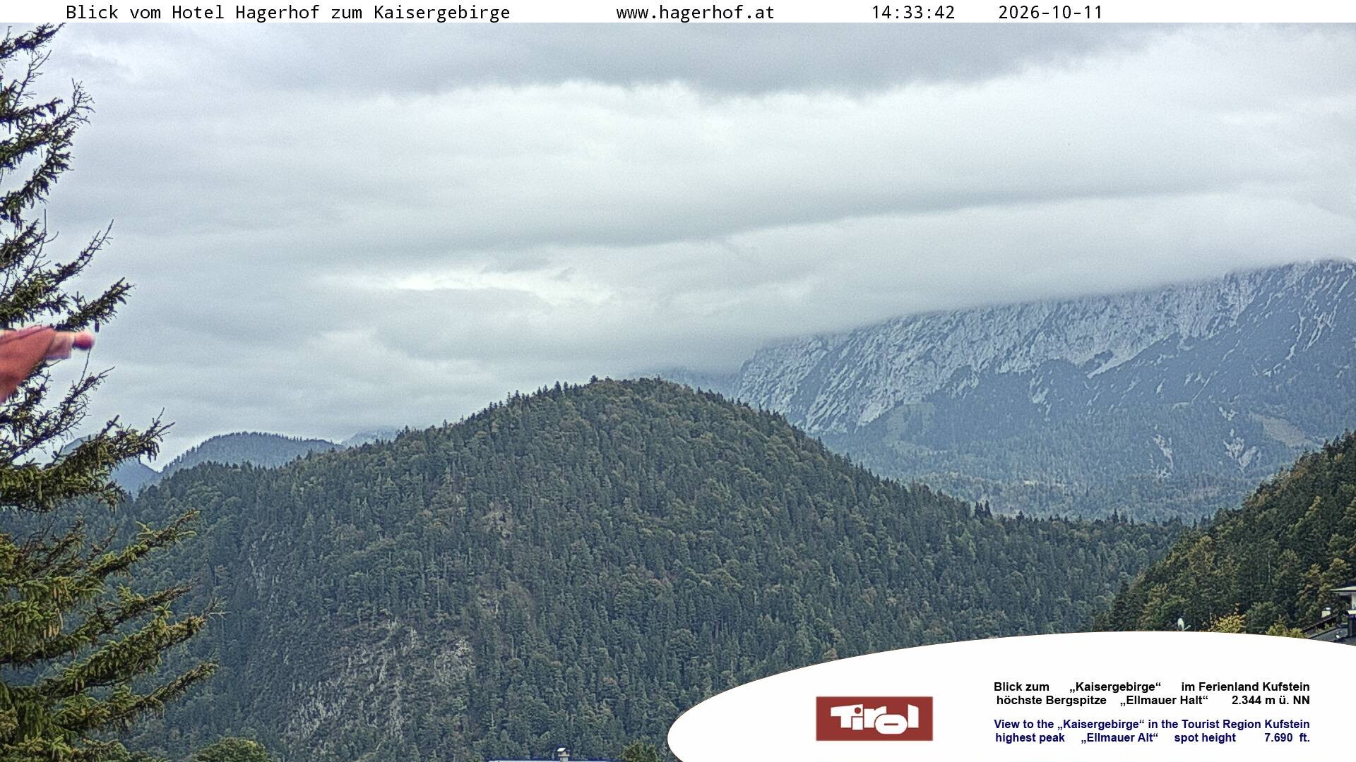 Archiv Foto Webcam Blick aufs Kaisergebirge