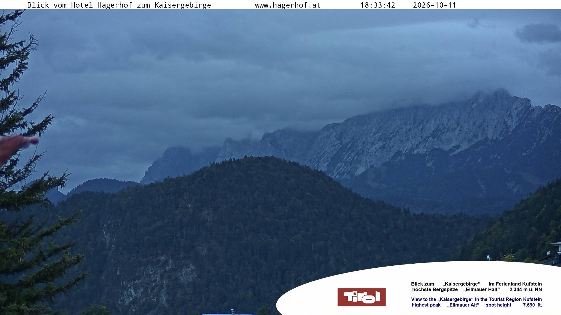 Archiv Foto Webcam Blick aufs Kaisergebirge