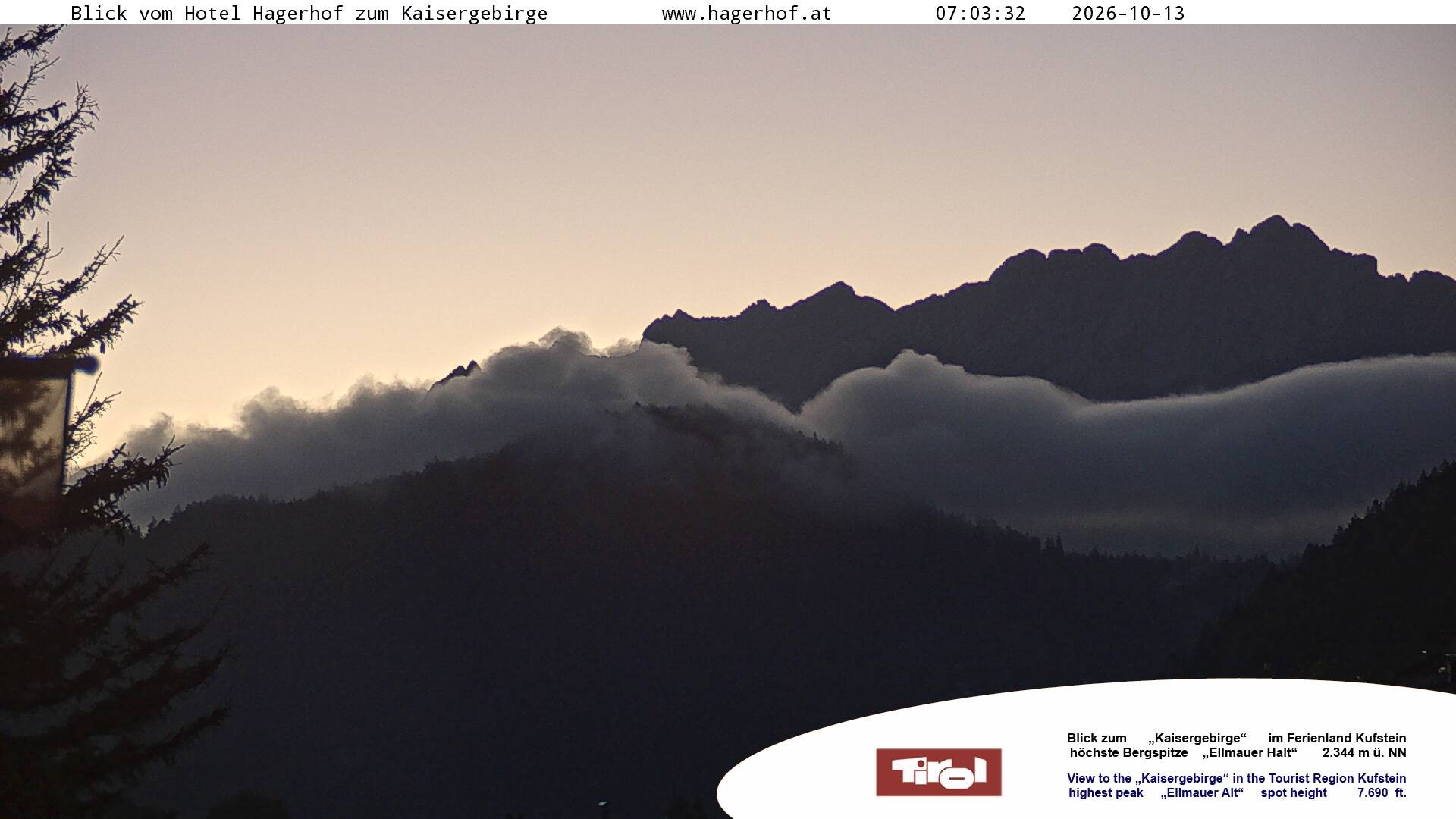 Archiv Foto Webcam Blick aufs Kaisergebirge