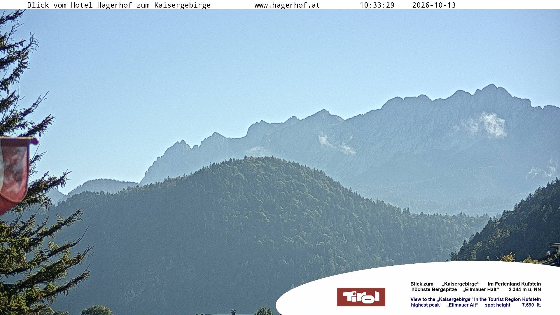 Archiv Foto Webcam Blick aufs Kaisergebirge