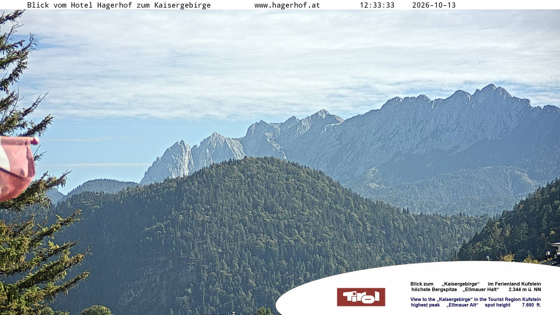 Archiv Foto Webcam Blick aufs Kaisergebirge