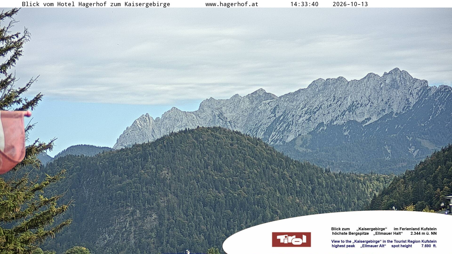 Archiv Foto Webcam Blick aufs Kaisergebirge