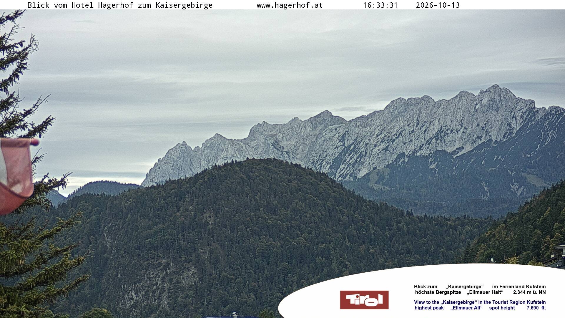 Archiv Foto Webcam Blick aufs Kaisergebirge
