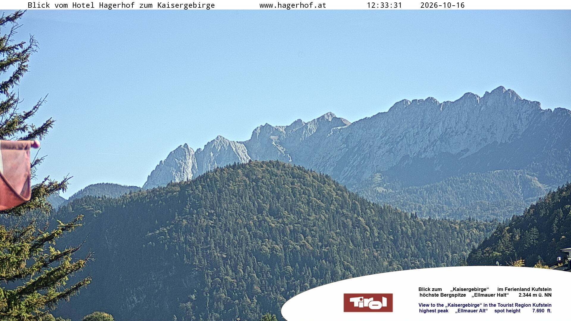 Archiv Foto Webcam Blick aufs Kaisergebirge