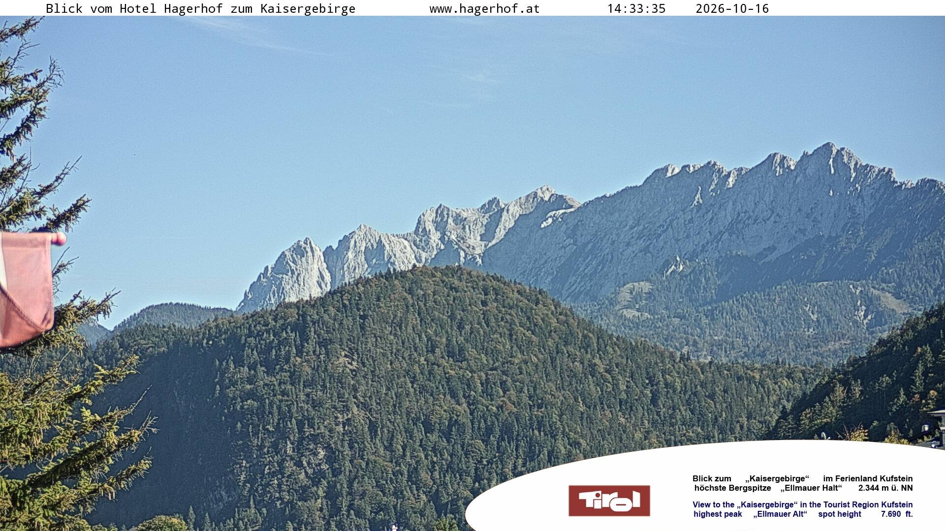 Archiv Foto Webcam Blick aufs Kaisergebirge