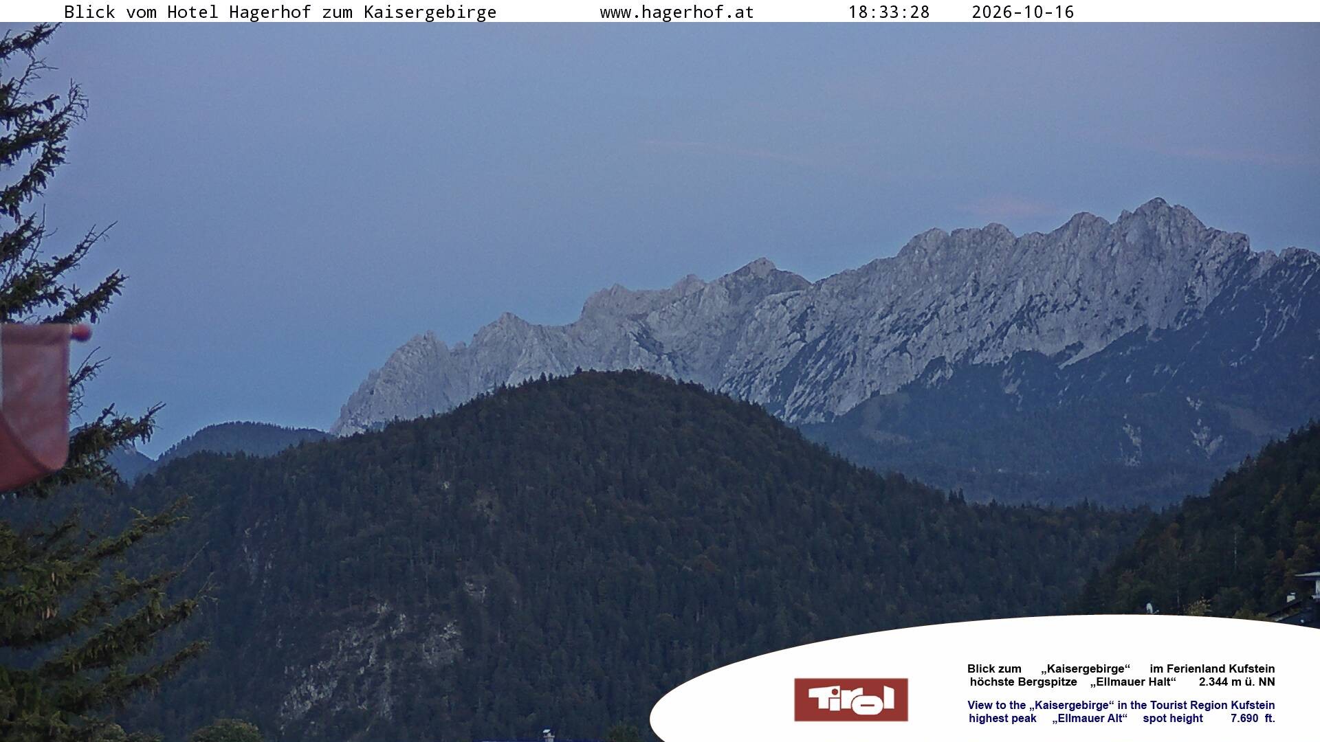 Archiv Foto Webcam Blick aufs Kaisergebirge