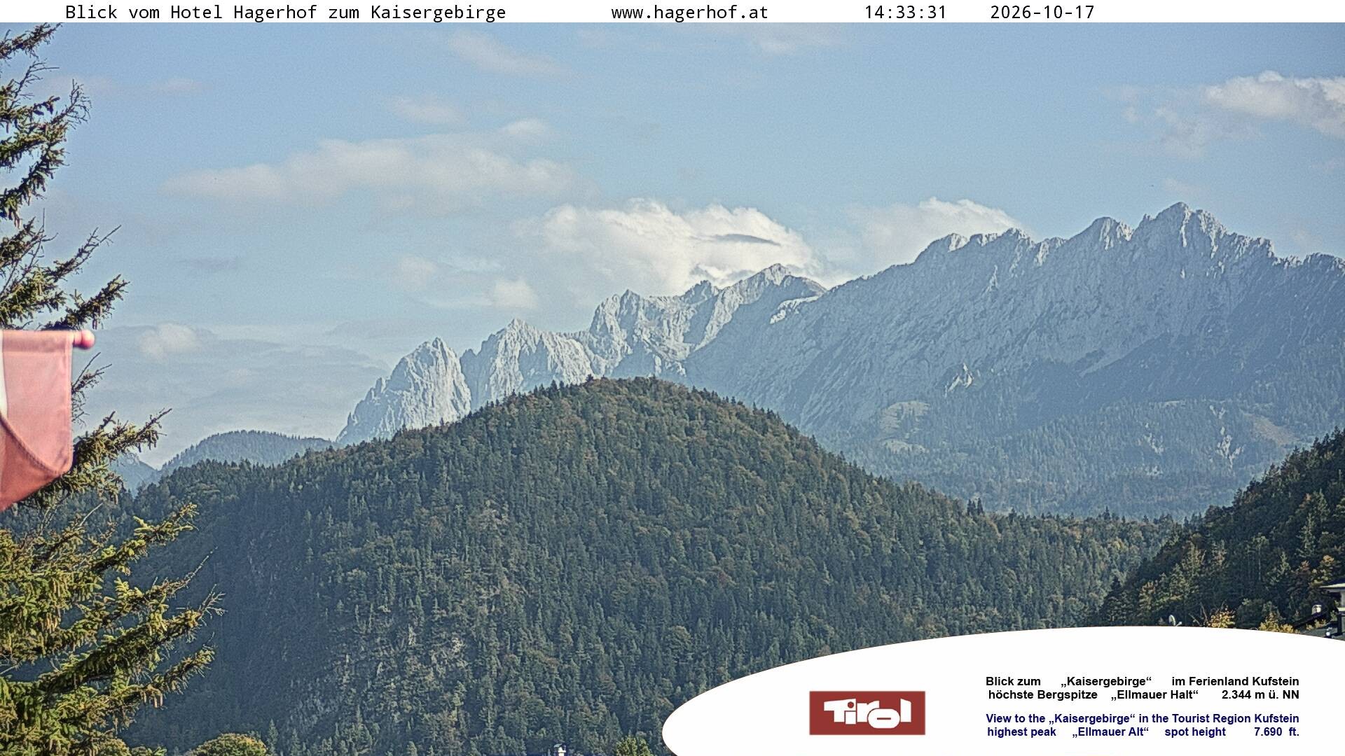 Archiv Foto Webcam Blick aufs Kaisergebirge