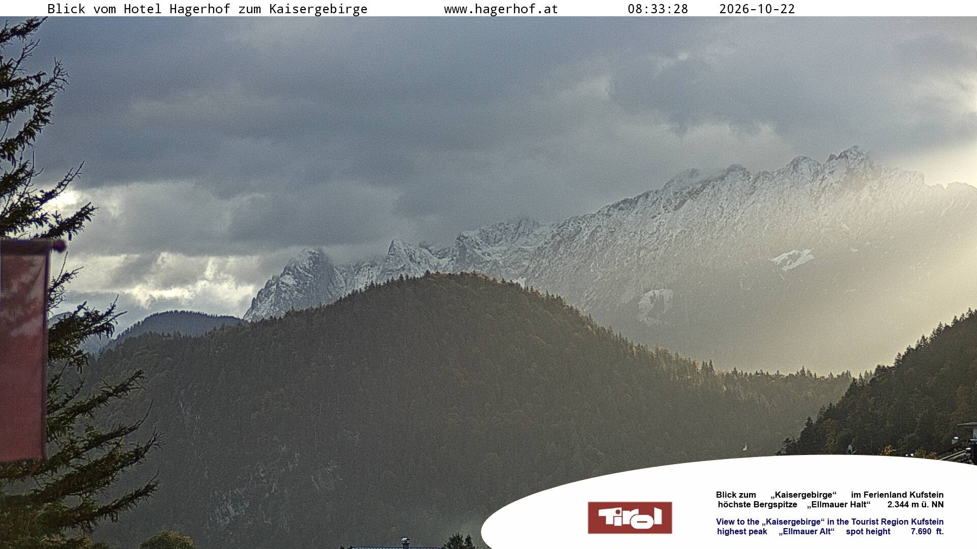 Archived image Webcam View to Kaisergebirge