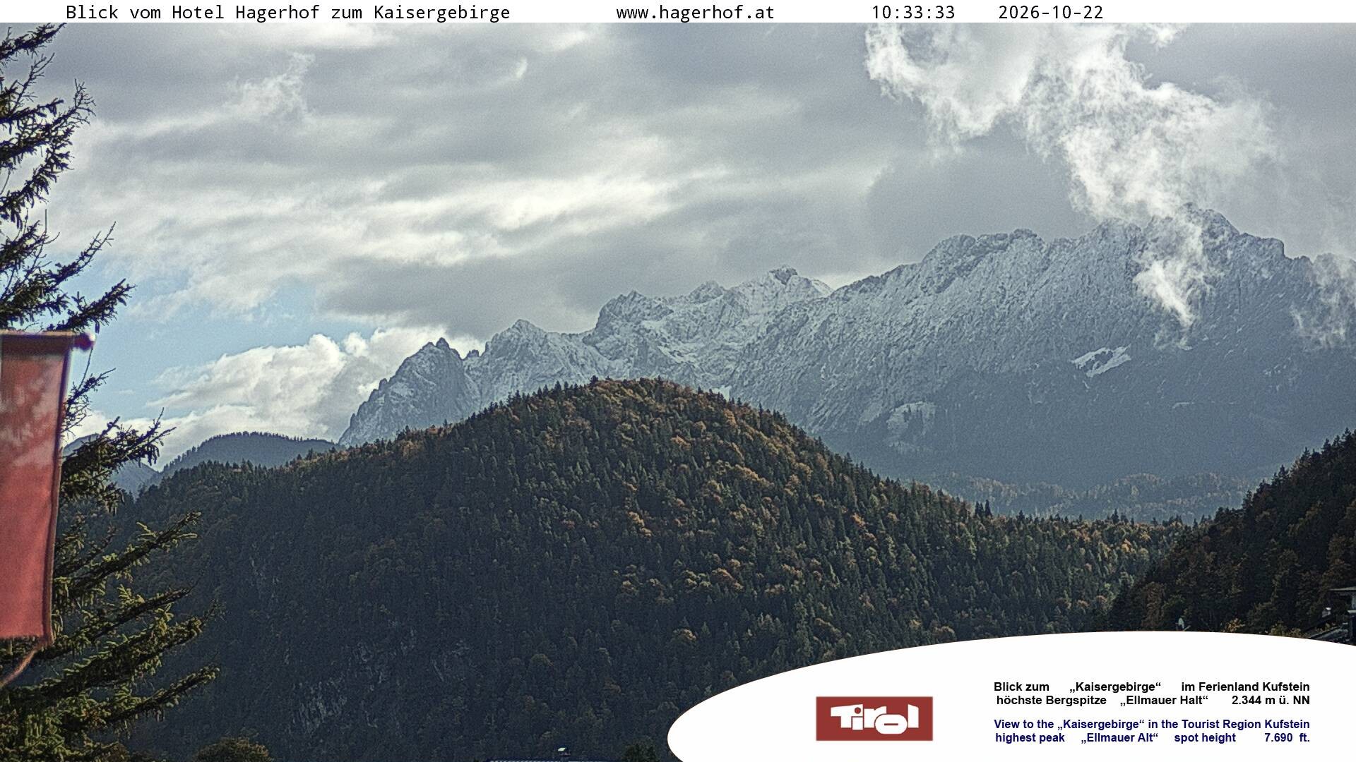 Archived image Webcam View to Kaisergebirge