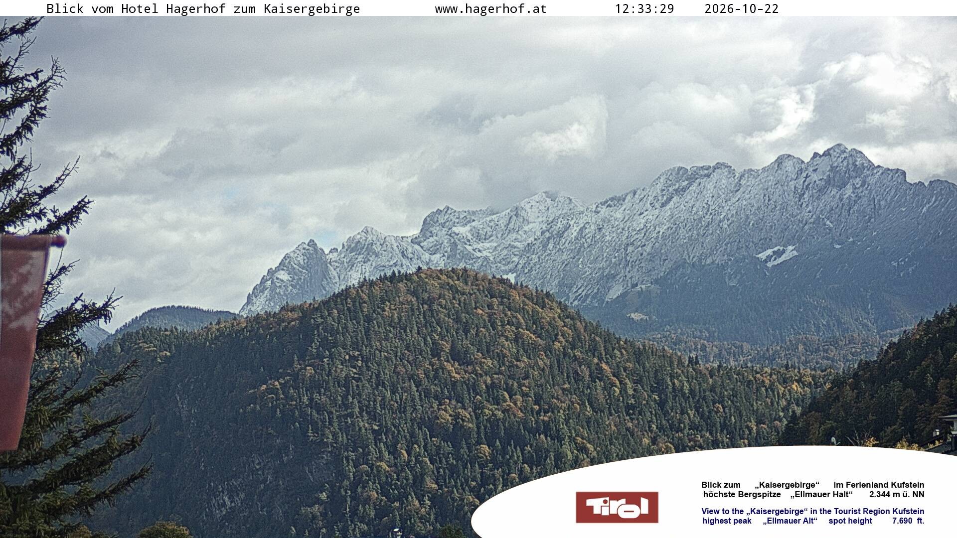 Archived image Webcam View to Kaisergebirge