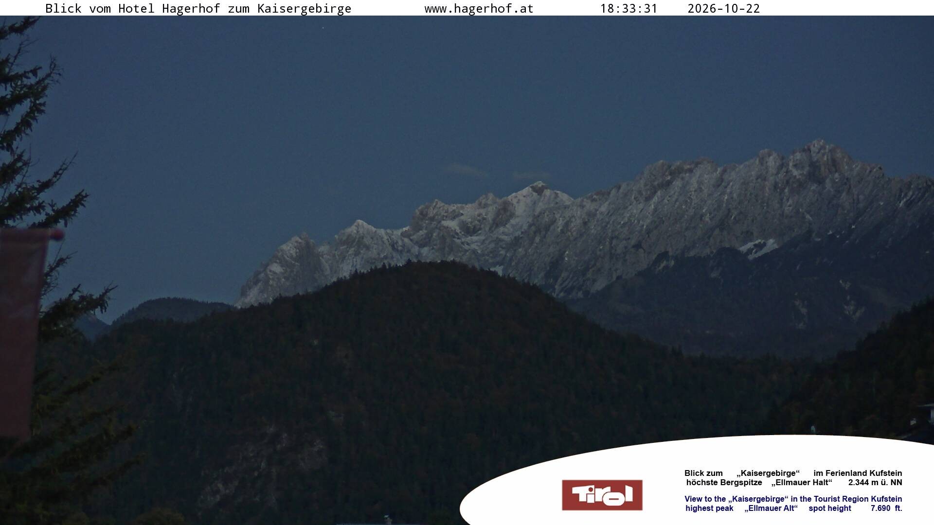 Archived image Webcam View to Kaisergebirge