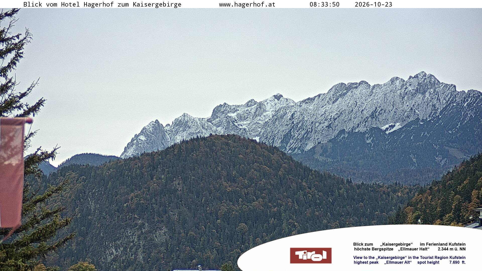 Archiv Foto Webcam Blick aufs Kaisergebirge