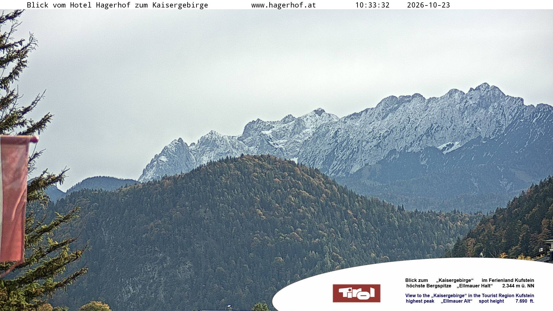 Archiv Foto Webcam Blick aufs Kaisergebirge