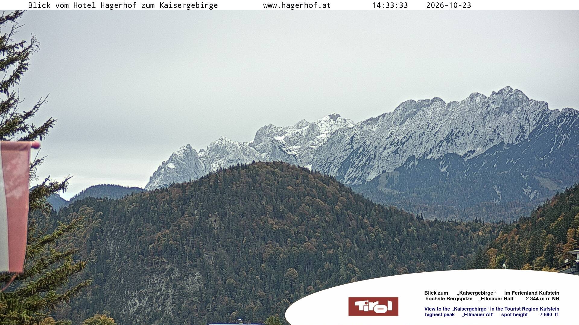 Archiv Foto Webcam Blick aufs Kaisergebirge
