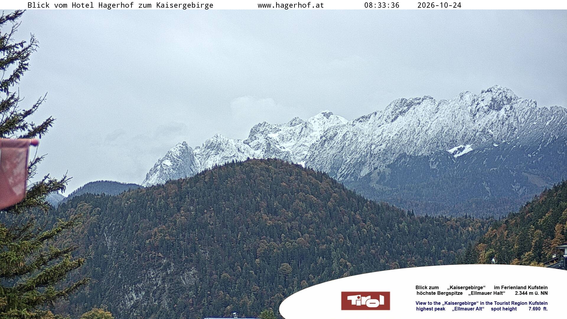 Archiv Foto Webcam Blick aufs Kaisergebirge