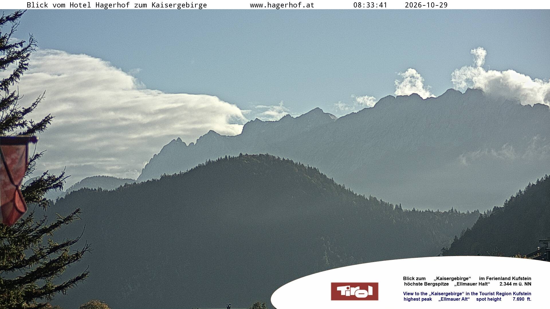 Archiv Foto Webcam Blick aufs Kaisergebirge