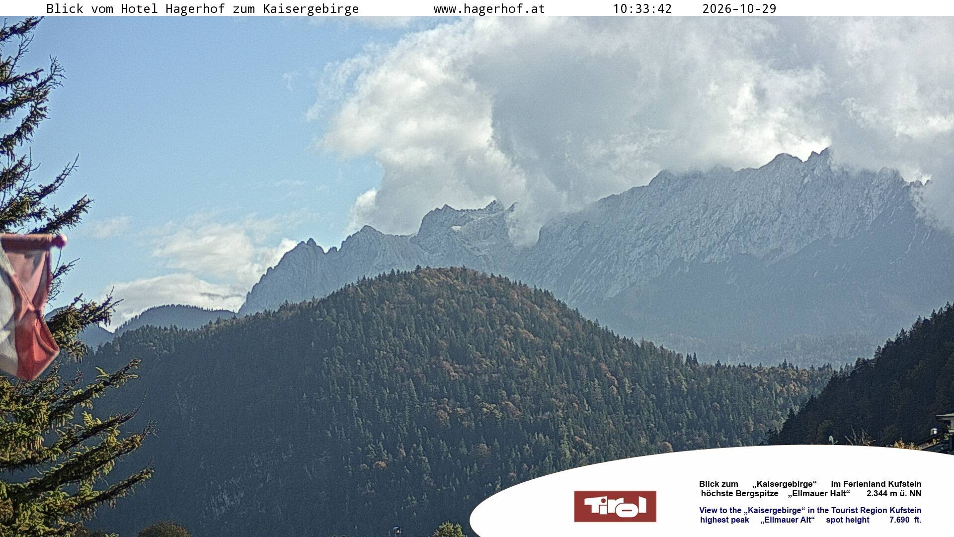 Archiv Foto Webcam Blick aufs Kaisergebirge