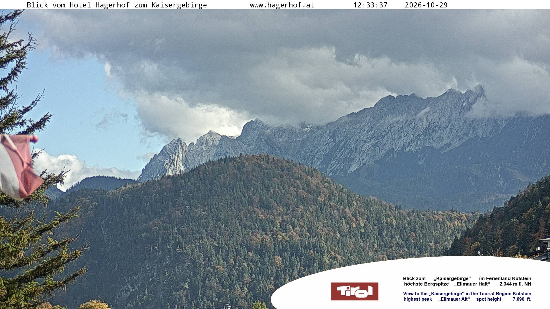 Archiv Foto Webcam Blick aufs Kaisergebirge