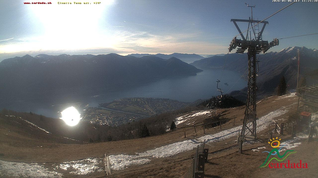 Archiv Foto Webcam Cardada Cimetta: Blick Sesselbahn