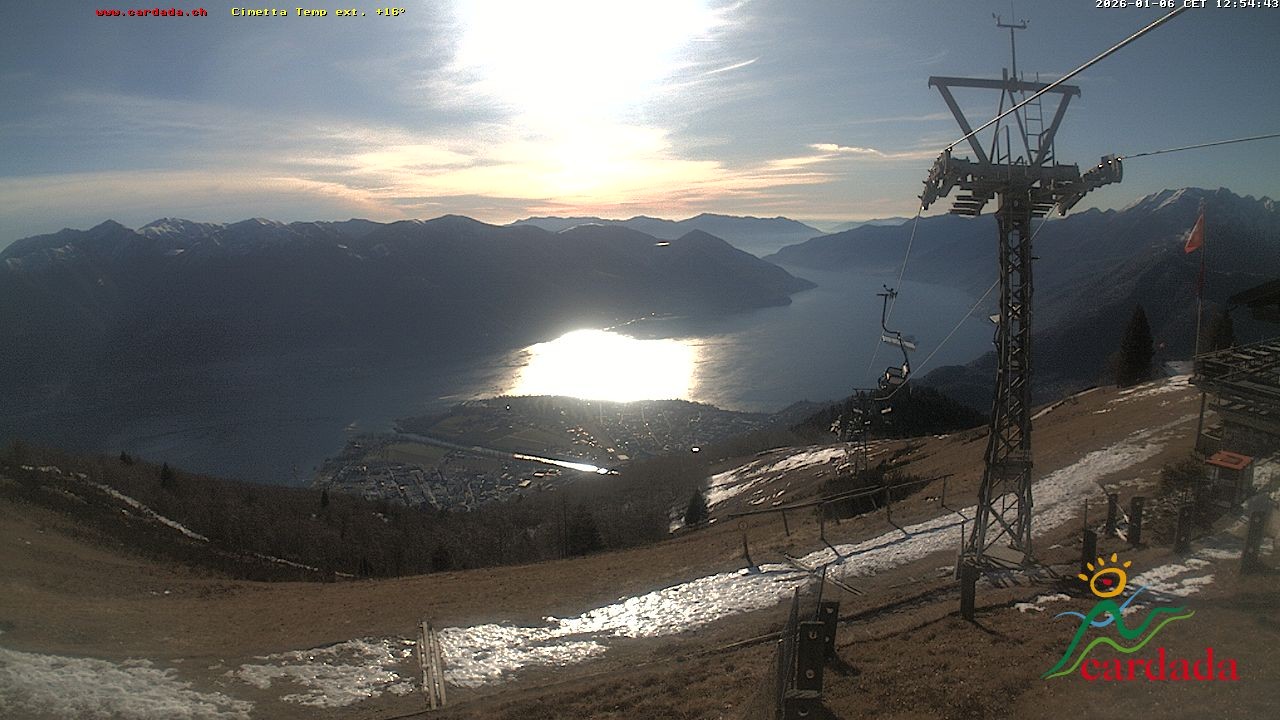 Archiv Foto Webcam Cardada Cimetta: Blick Sesselbahn