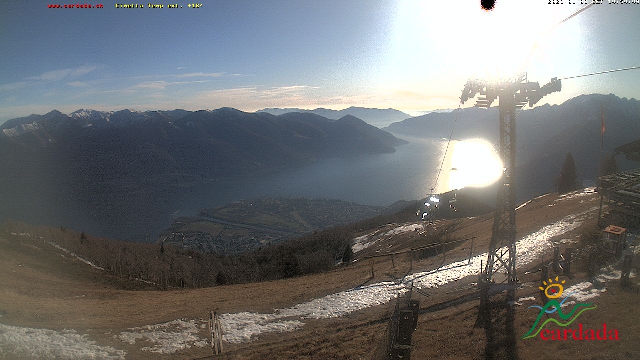 Archiv Foto Webcam Cardada Cimetta: Blick Sesselbahn