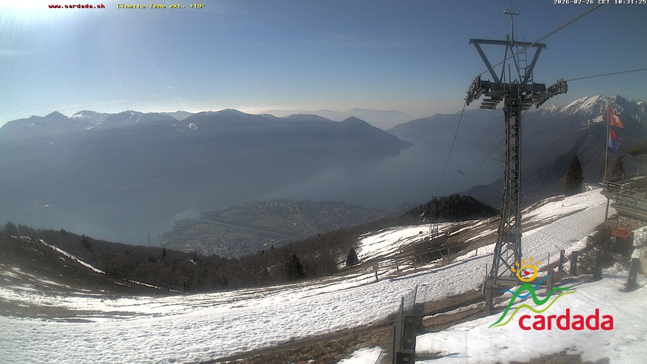 Archived image Webcam Cardada Cimetta: View Chair Lift