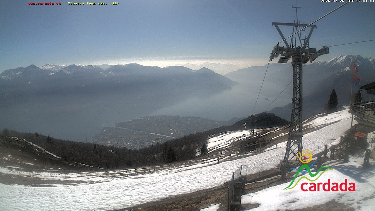 Archived image Webcam Cardada Cimetta: View Chair Lift