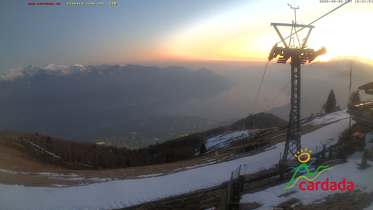 Archiv Foto Webcam Cardada Cimetta: Blick Sesselbahn